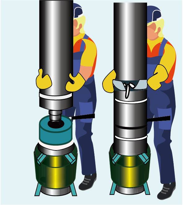 A cartoon picture about nipple connecting caution.